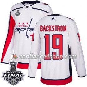 Adidas Maillot de Hockey Washington Capitals Nicklas Backstrom 19 Blanc 2018 Stanley Cup Final Patch Authentic - Homme